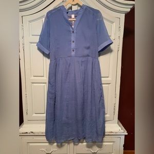 Slate blue shear dress with sheath underneath size XL New